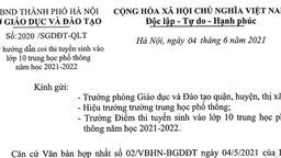 Công văn 2020/SDGĐT-QLT của Sở GDĐT về việc hướng dẫn coi thi tuyển sinh vào lớp 10 THPT năm học 2021-2022
