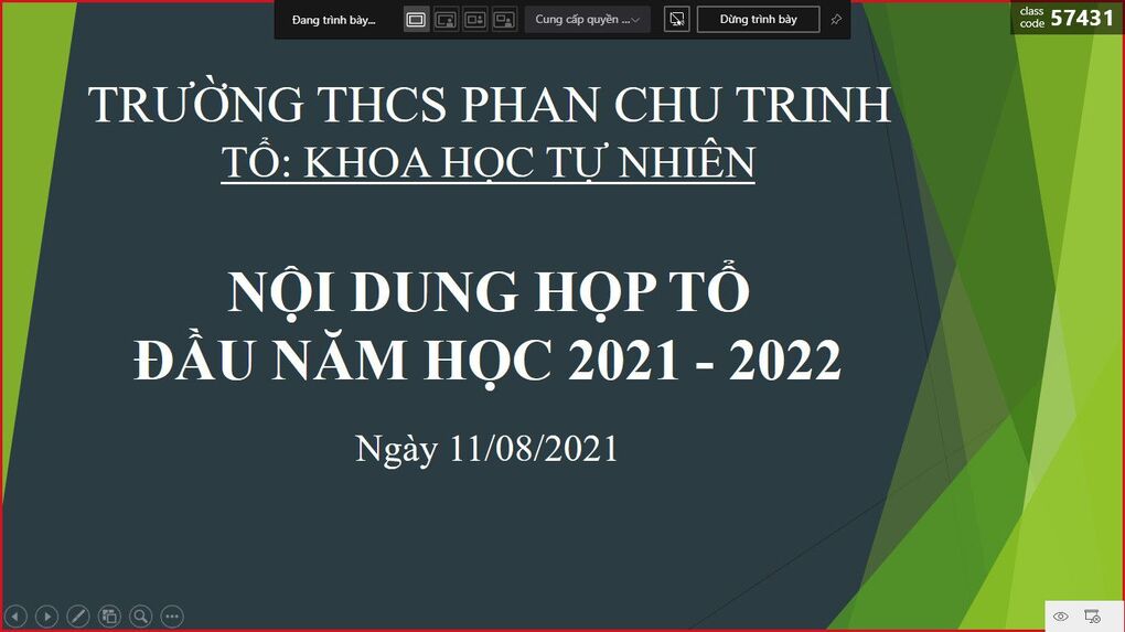 Các tổ chuyên môn Trường THCS Phan Chu Trinh họp đầu năm học – Chủ động thích ứng với tình hình dịch bệnh