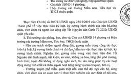 Công văn về Tết Nguyên đán