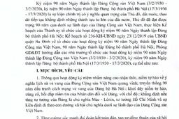 Hướng dẫn tổ chức các hoạt động kỷ niệm ngày thành lập Đảng