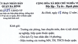 Công văn số 2785/UBND-TP của UBND Quận Ba Đình về việc đôn đốc thực hiện các biện pháp phòng, chống dịch bệnh Covid-19 tại các cơ quan, đơn vị thuộc quận trong tình hình mới