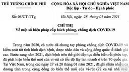 Chỉ thị của Chính phủ về một số biện pháp cấp bách phòng chống dịch Covid-19