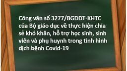 Công văn số 3277/BGDĐT-KHTC của Bộ Giáo dục về thực hiện chia sẻ khó khăn, hỗ trợ học sinh, sinh viên và phụ huynh trong tình hình dịch bệnh Covid-19