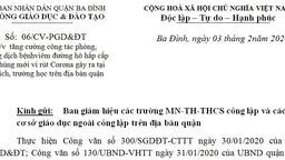 Công văn của Phòng giáo dục về phòng chống dịch bệnh viêm đường hô hấp câp