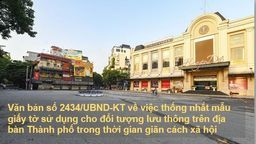 Văn bản số 2434/UBND-KT về việc thống nhất mẫu giấy tờ sử dụng cho đối tượng lưu thông trên địa bàn Thành phố trong thời gian giãn cách xã hội