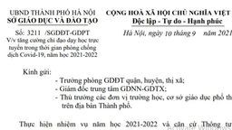 Công văn số 3211/SGĐT-GDPT của Sở giáo dục về việc tăng cường chỉ đạo dạy học trực tuyến trong thời gian phòng chống dịch Covid-19, năm học 2021-2022