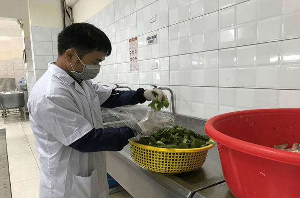 Kiểm tra an toàn nguồn cung cấp thực phẩm đầu vào cho bếp ăn của trường THCS Phan Chu Trinh