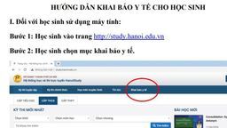 Hướng dẫn phụ huynh khai báo y tế cho con qua trang web Studyhanoieduvn
