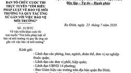 Cuộc thi trực tuyến "Tìm hiểu pháp luật về bảo vệ môi trường và quy tắc ứng xử gắn với việc bảo vệ môi trường"