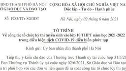 Tờ trình số 1983/TTr-SGDĐT của Sở giáo dục về công tác tổ chức kỳ thi tuyển sinh vào lớp 10 THPT