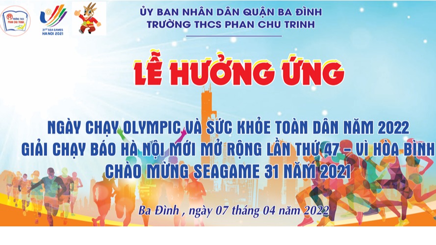Lễ hưởng ứng giải chạy Báo Hà Nội Mới, một trong các hoạt động thể hiện sự toàn diện trong giáo dục của trường THCS Phan Chu Trinh