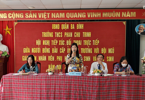 Trường THCS Phan Chu Trinh tổ chức Hội nghị tiếp xúc, đối thoại đầu năm học 2022-2023