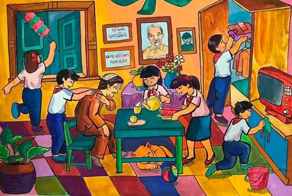 Trường THCS Phan Chu Trinh phát động Cuộc thi và triển lãm tranh thiếu nhi Toàn quốc năm 2023