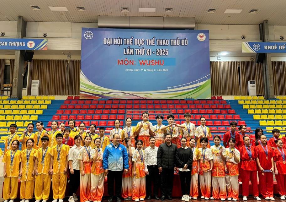Học sinh Vương Nhật Linh đạt huy chương vàng và huy chương bạc bộ môn Wushu tại Đại hội thể dục thể thao Thủ Đô lần thứ XI - năm 2025