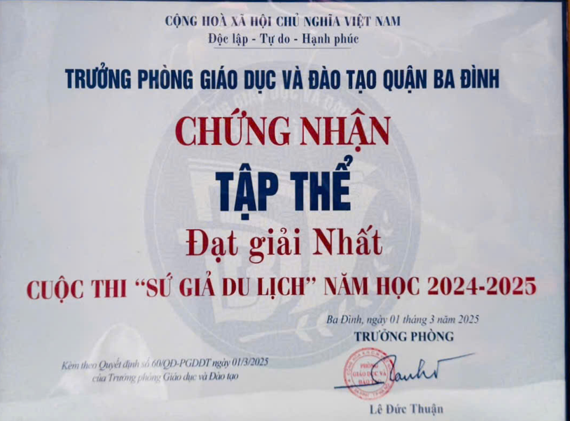 Cụm thi số 4 tỏa sáng tại cuộc thi "Sứ giả Du lịch" quận Ba Đình