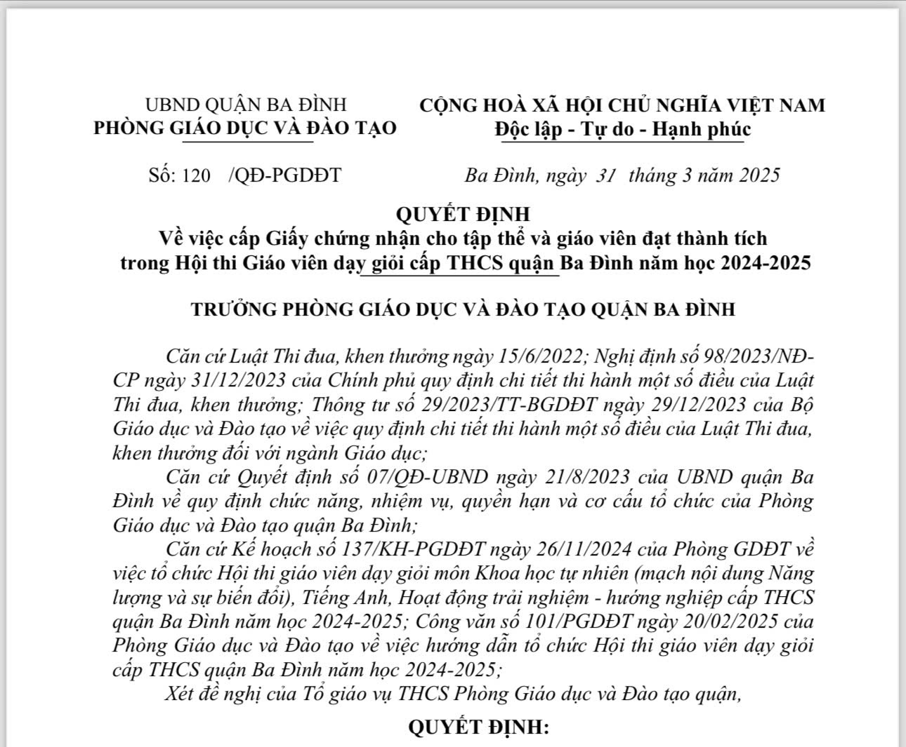Mỗi tiết dạy là sự sáng tạo không ngừng: Thành tích đáng tự hào trong Hội thi Giáo viên dạy giỏi năm học 2024-2025