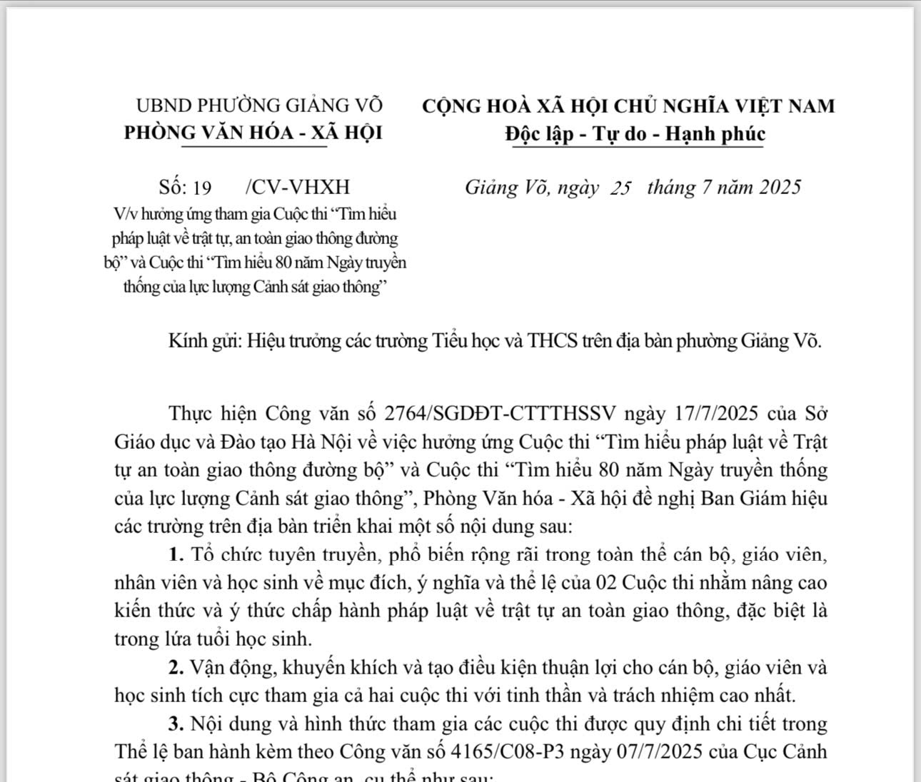 Hưởng ứng các cuộc thi