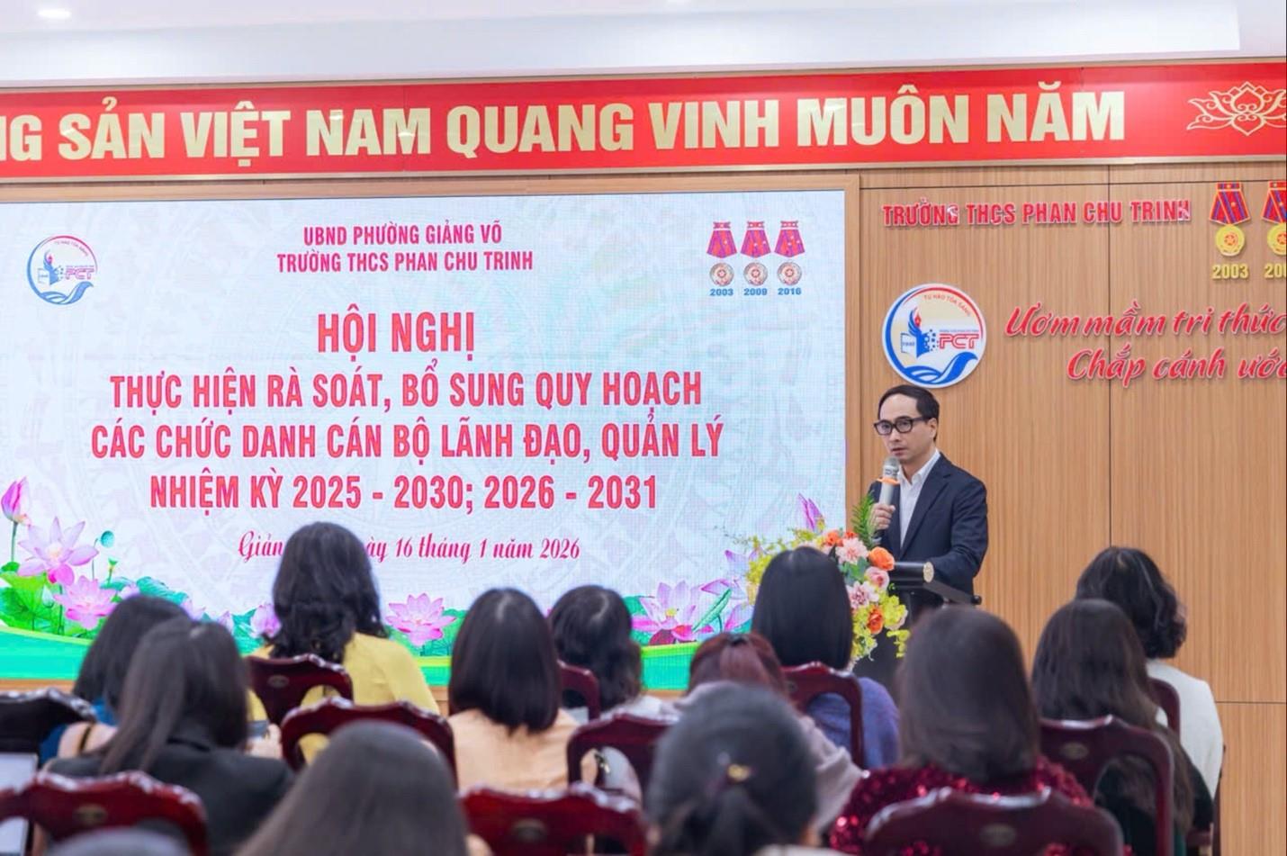 Trường THCS Phan Chu Trinh tổ chức Hội nghị thực hiện rà soát, bổ sung quy hoạch các chức danh cán bộ lãnh đạo, quản lý