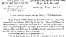 Công văn 171/PGDĐT của Phòng giáo dục về việc triển khai quản lý văn bản, hồ sơ giáo án trên Google Drive