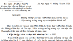 Công văn số 4251/SGDĐT-GDPT của Sở Giáo dục về việc thực hiện kiểm tra, đánh giá kết quả học tập của học sinh và tổ chức sơ kết học kỳ I